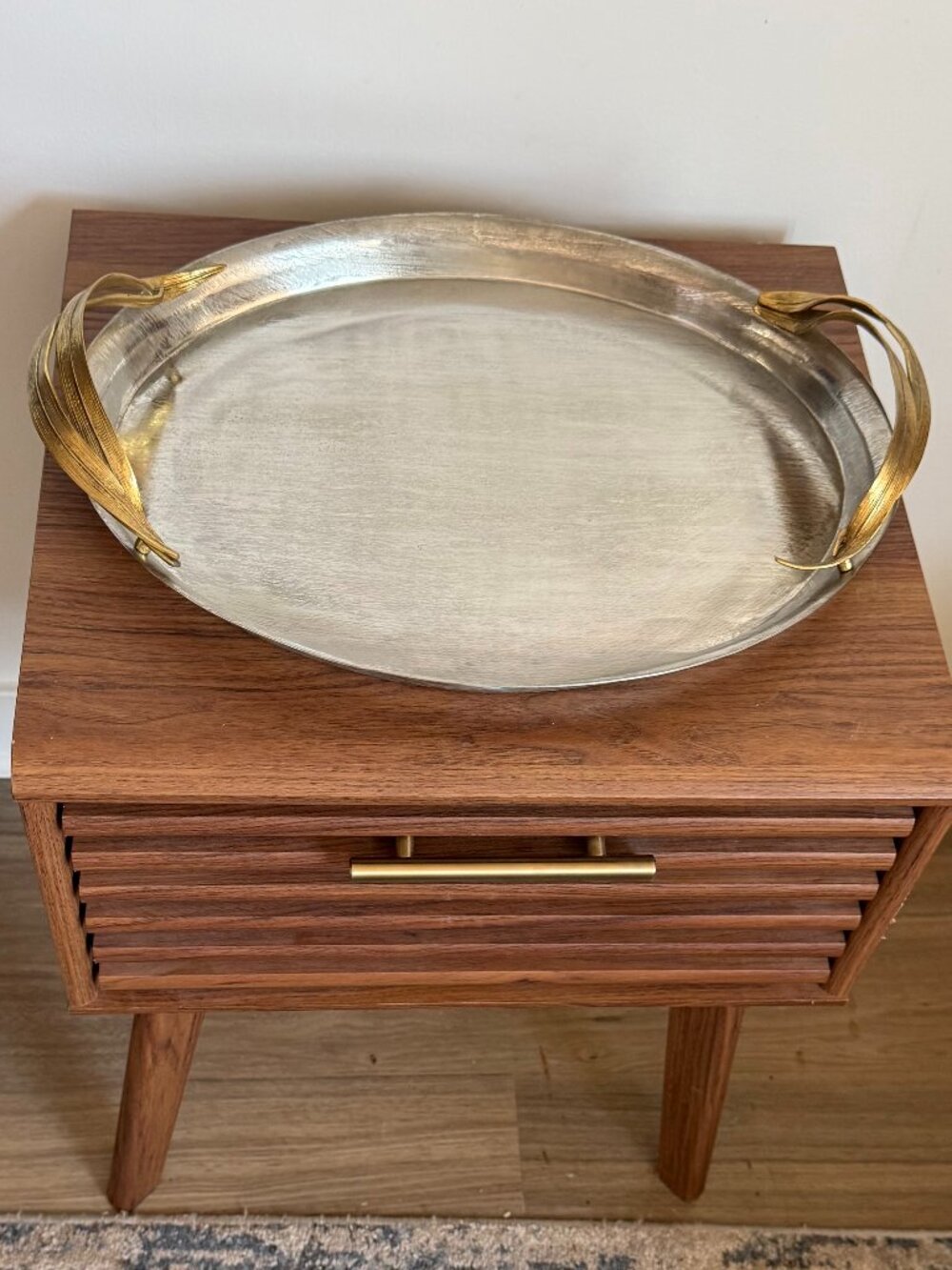 Michael Aram Oval "Palm Serving Trey" (NEW), Stainless Steel (Smart Brushed) - Picture 9 of 11